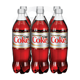 Coke&nbsp;&nbsp;diet caffeine free cola, 6-pack 24-ounce bottles Full-Size Picture